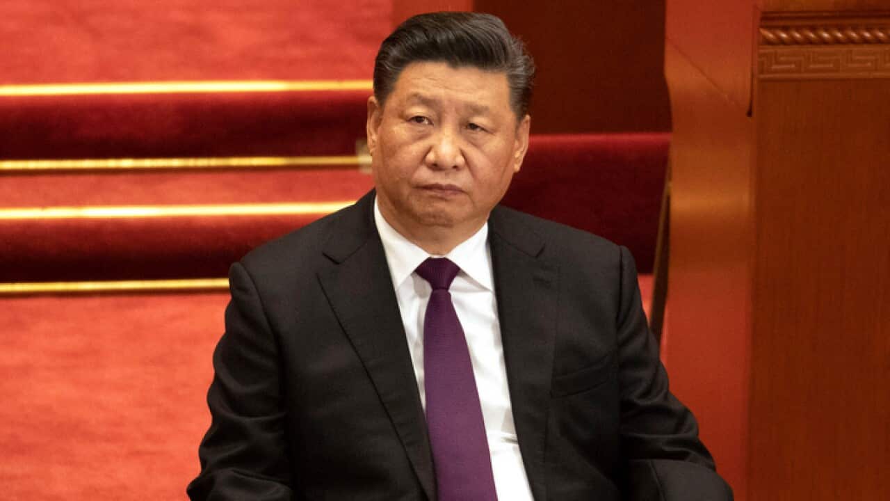 Chinese President Xi Jinping attends the opening session of the Chinese People's Political Consultative Conference in Beijing's Great Hall of the People, Sunday, March 3, 2019. (AP Photo/Ng Han Guan)