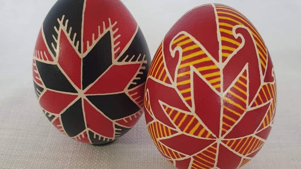 Easter eggs painted