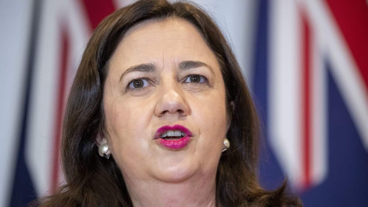 Queensland Premier Annastacia Palaszczuk speaks to the media during a press conference in Brisbane on 30 June.