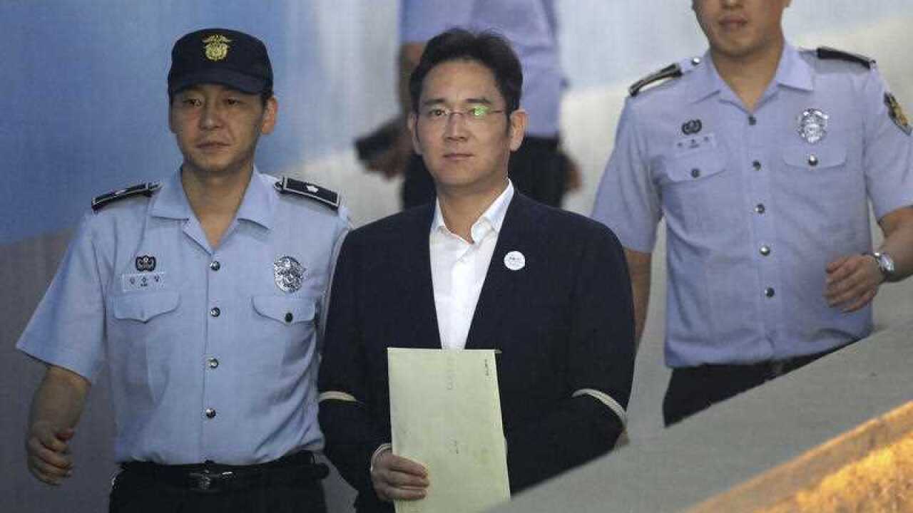 Lee Jae-yong, vice chairman of Samsung Electronics Co., arrives for his trial.