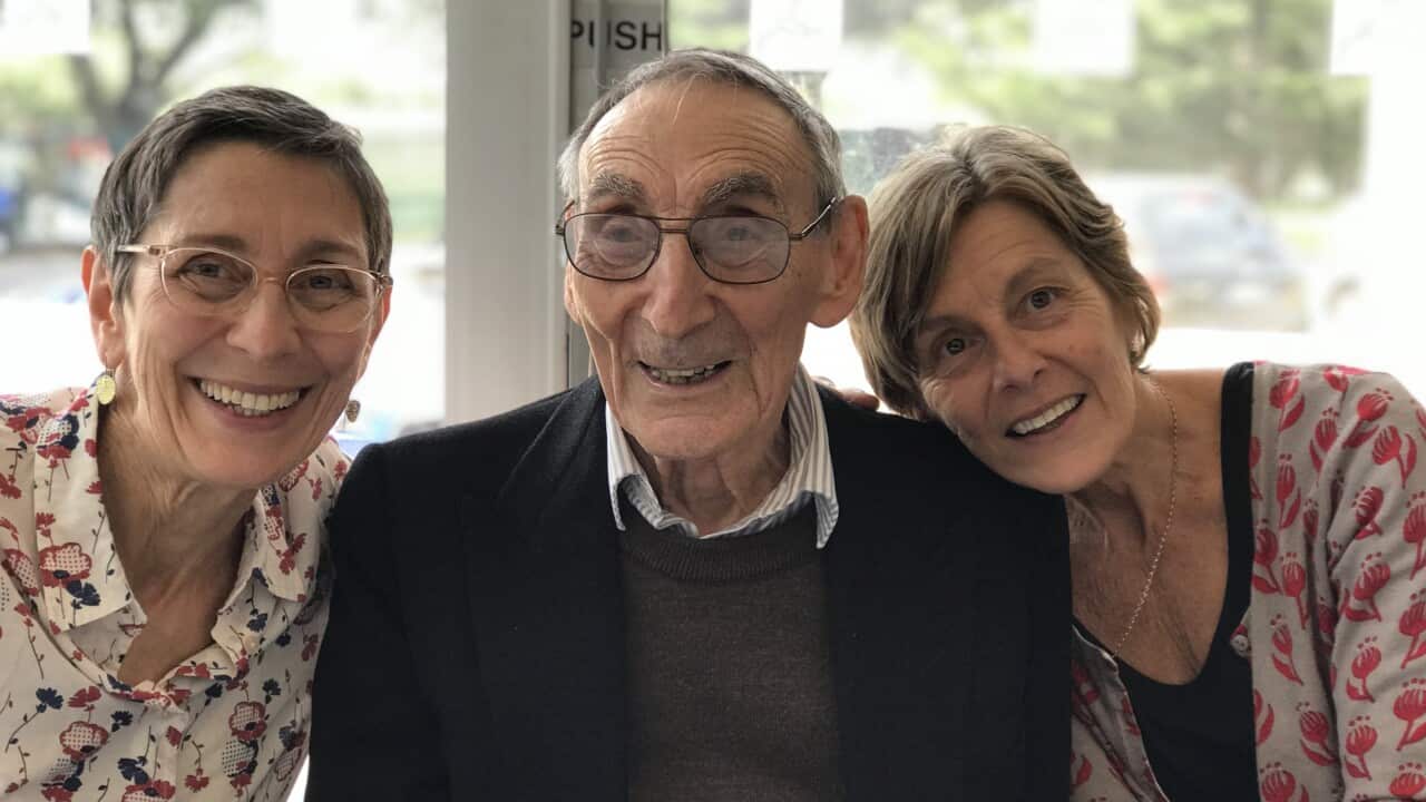 Apostolos 'Jack' Moulos with his daughters Carolyn (left) and Michelle (right).
