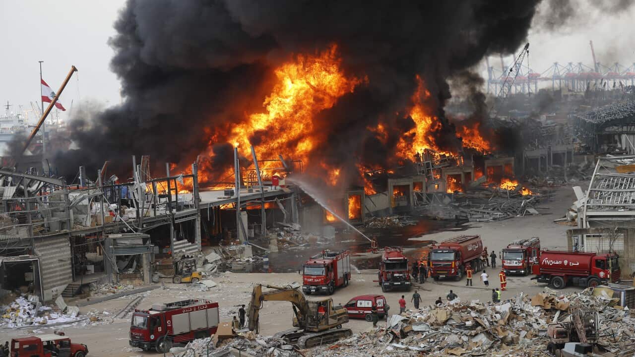 A huge fire broke out at the Port of Beirut, triggering panic among residents traumatised by last month's massive explosion.