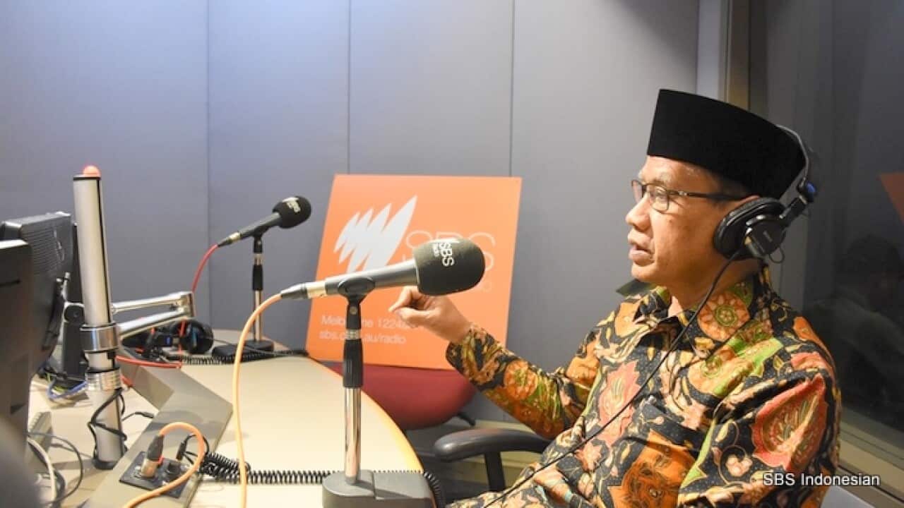 Dr Haedar Nashir in the SBS studio Melbourne, 17 Feb 2018.