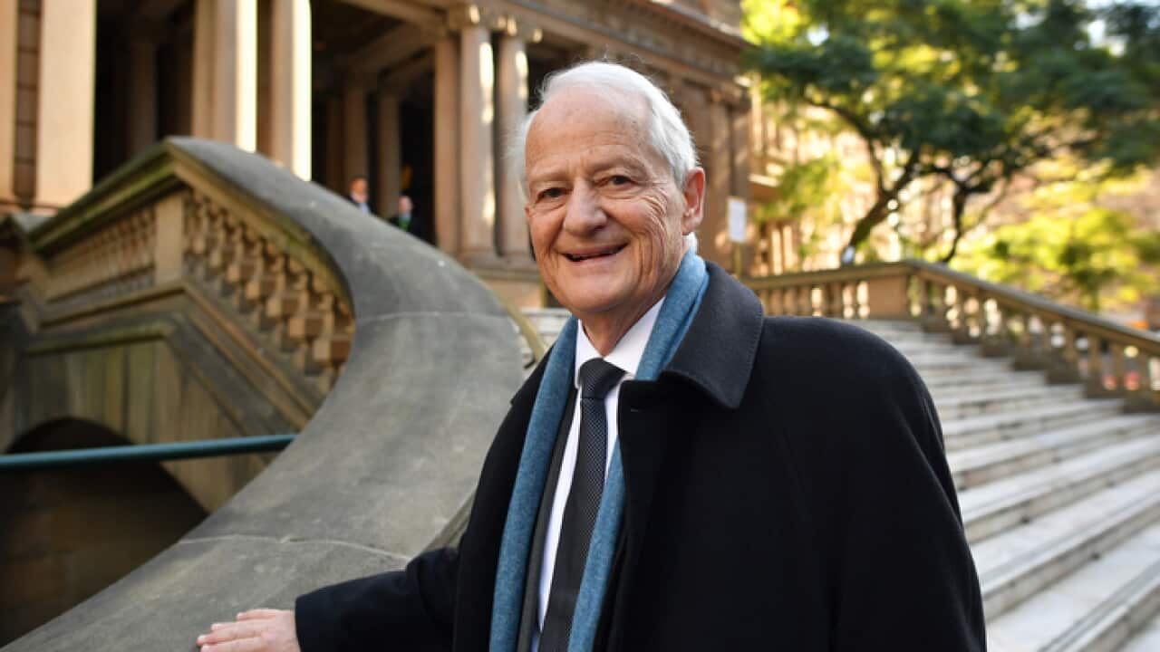 Mayor of Hornsby Shire Philip Ruddock poses for a photo outside Sydney Town Hall in Sydney, Tuesday, July 24, 2018. (AAP Image/Joel Carrett) NO ARCHIVING