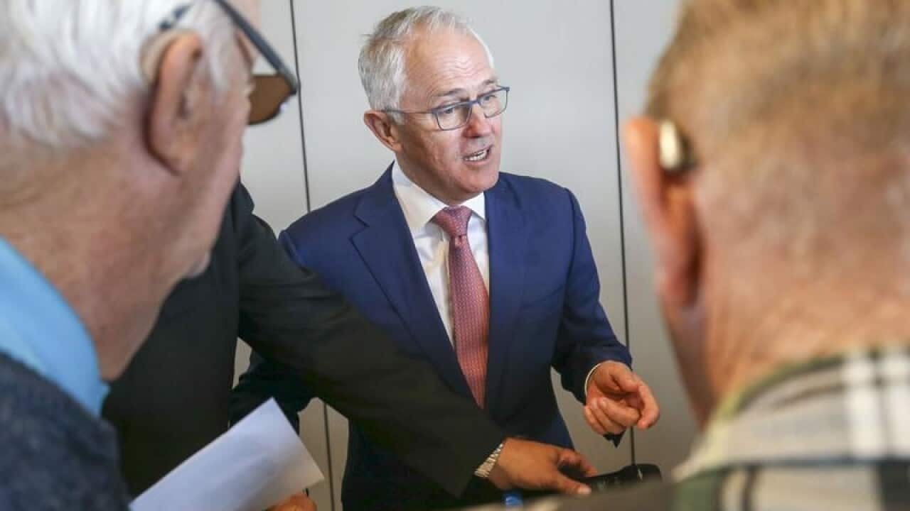 Prime Minister Malcolm Turnbull speaks at a meeting
