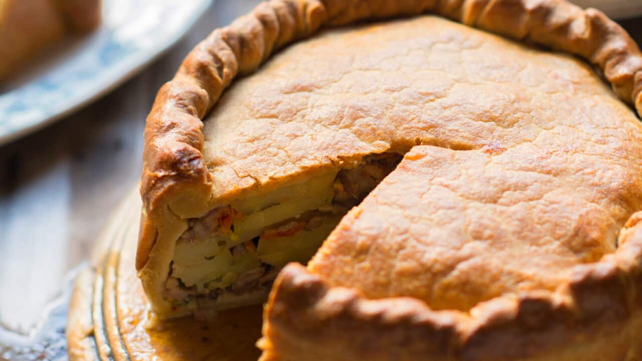 Sardinian lamb and potato pie (panada)