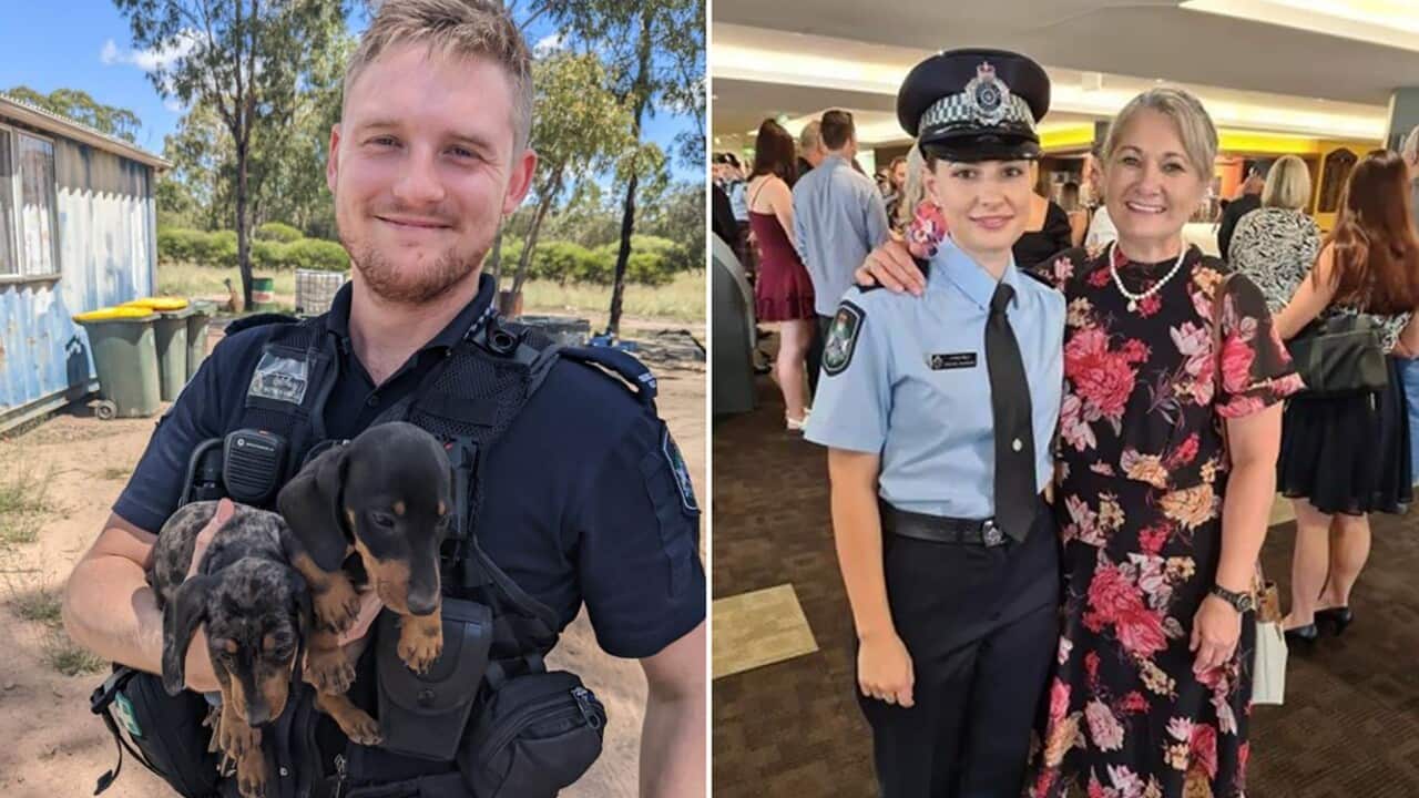 A composite image of the slain police officers