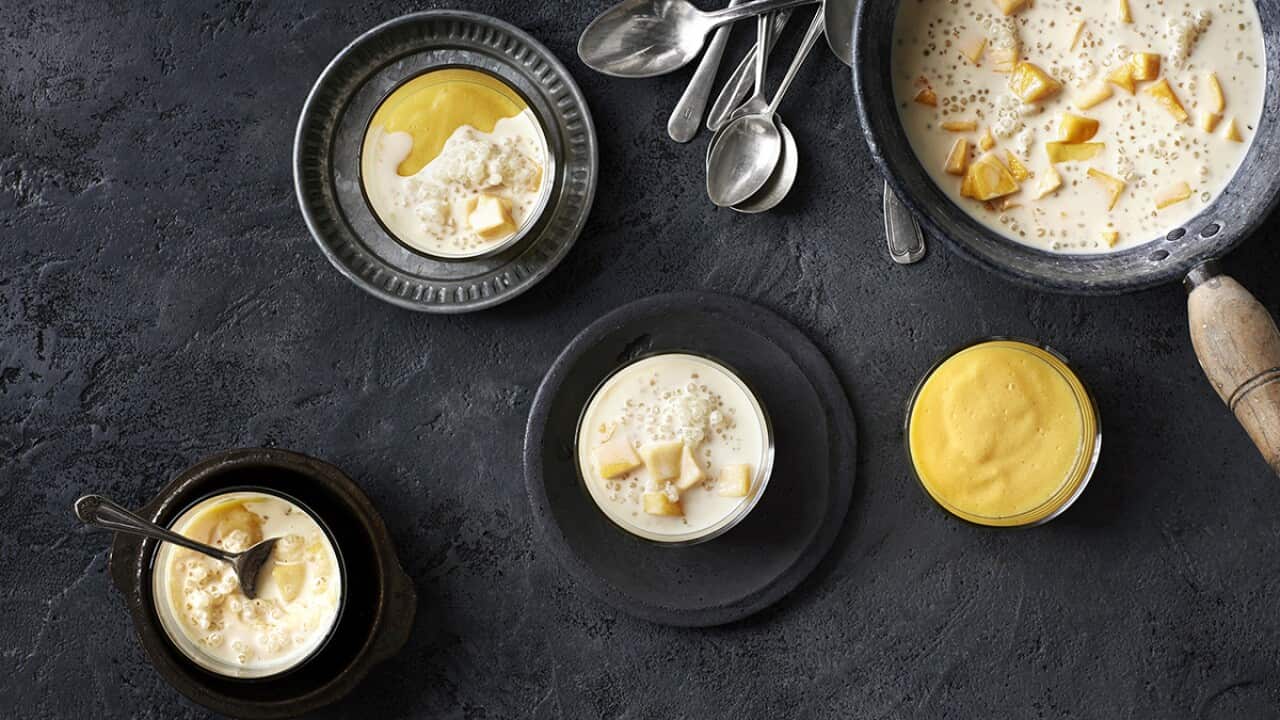 Mango sago pudding