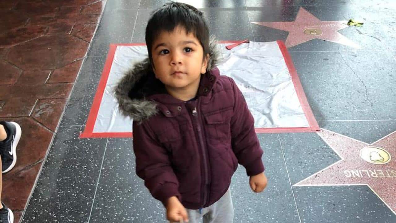 Two year old Ayaan Shah during a trip to USA with his parents