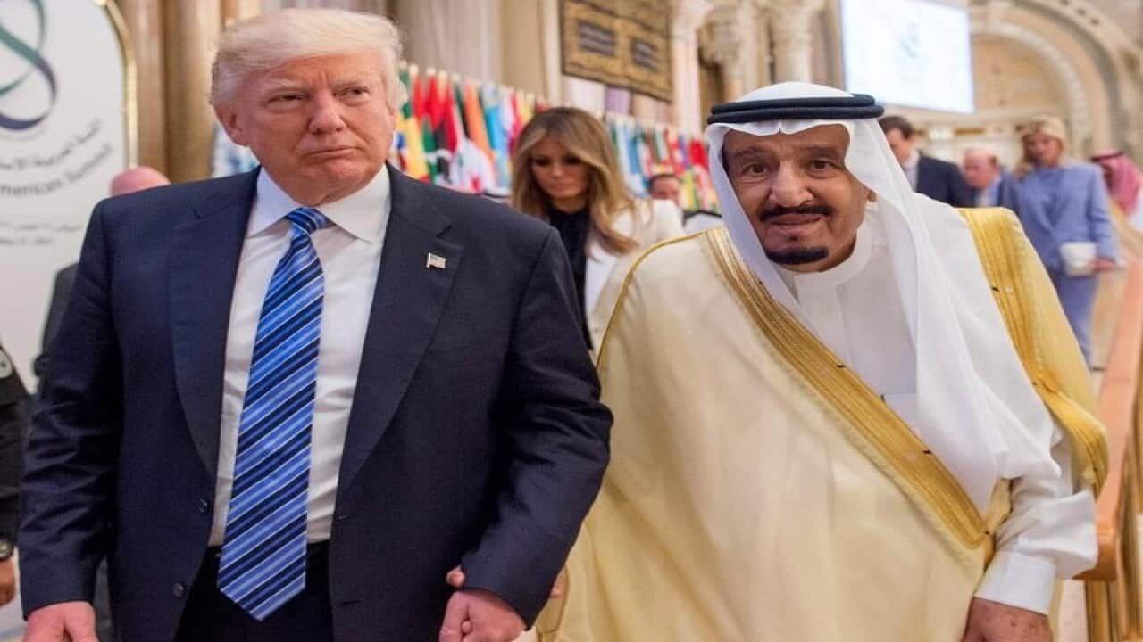 A file image of Donald Trump and King Salman
