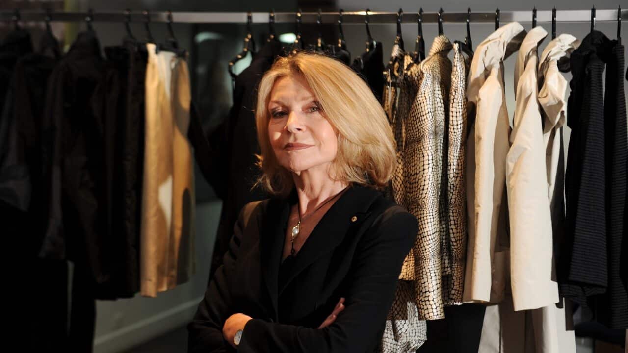Fashion designer Carla Zampatti poses for photographs at her Sydney studio in 2009.