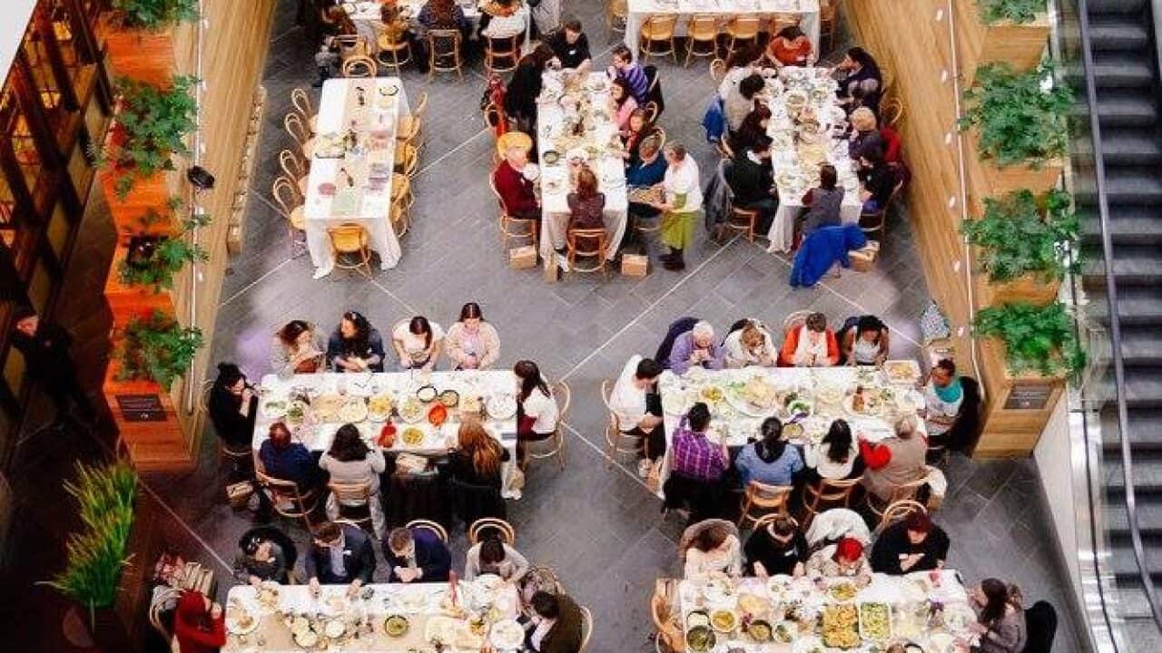 people having dinner