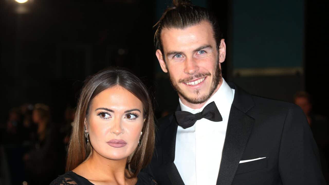 Gareth Bale, right, and Emma Rhys-Jones