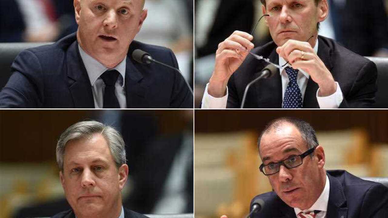 CBA CEO Ian Narev (top left), ANZ CEO Shayne Elliott (top right), Westpac CEO Brian Hartzer (bottom left) and NAB CEO Andrew Thorburn (bottom right)