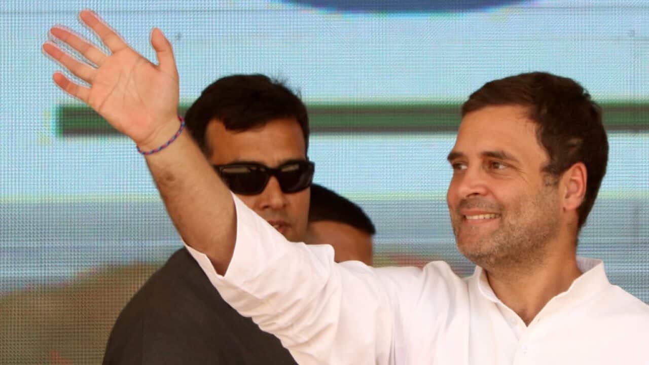 Rahul Gandhi during election campaign rally