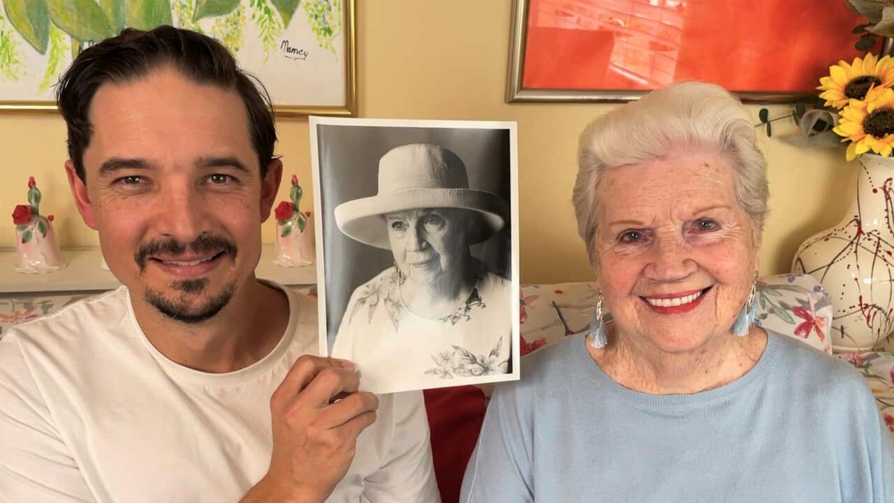 Photographer Christopher Ireland (left) with Nancy Parry