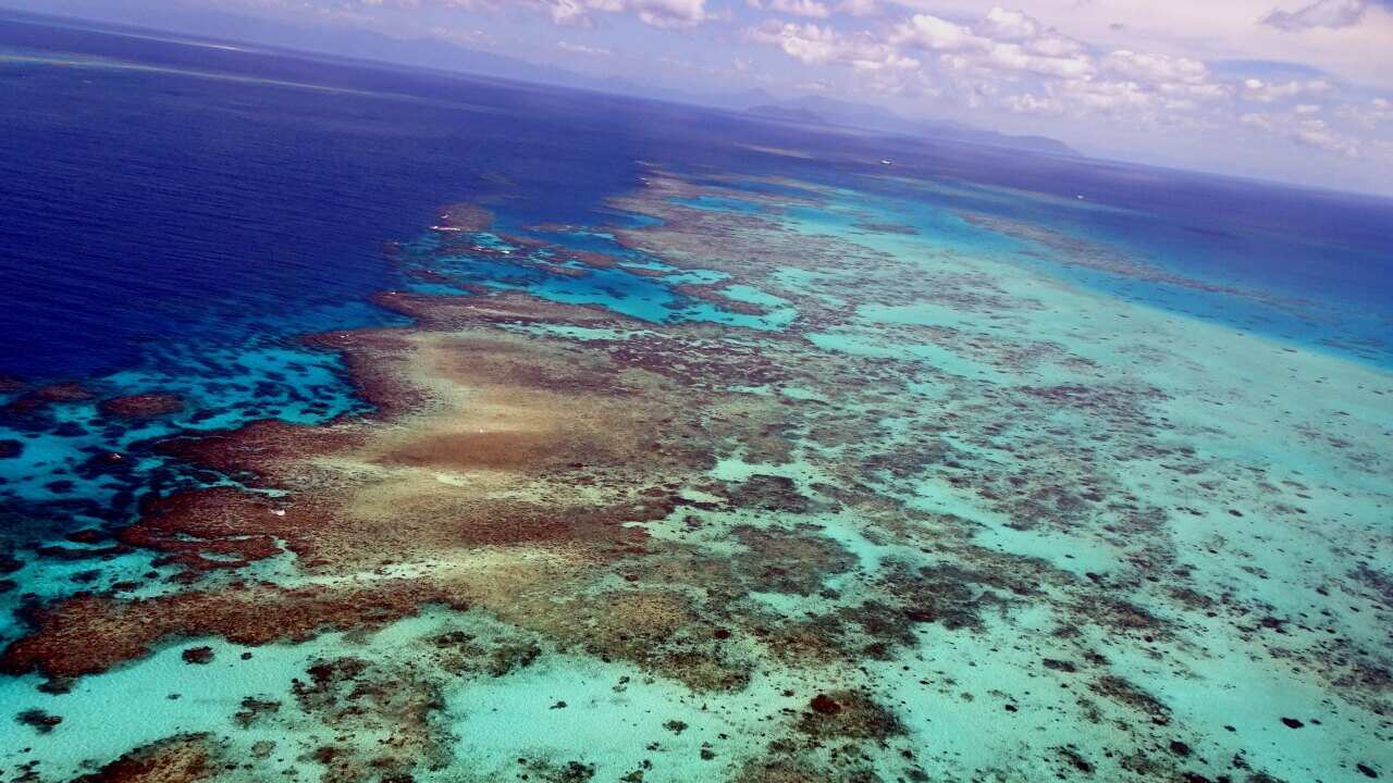 Un'immagine aerea della Grande Barriera Corallina del Queensland
