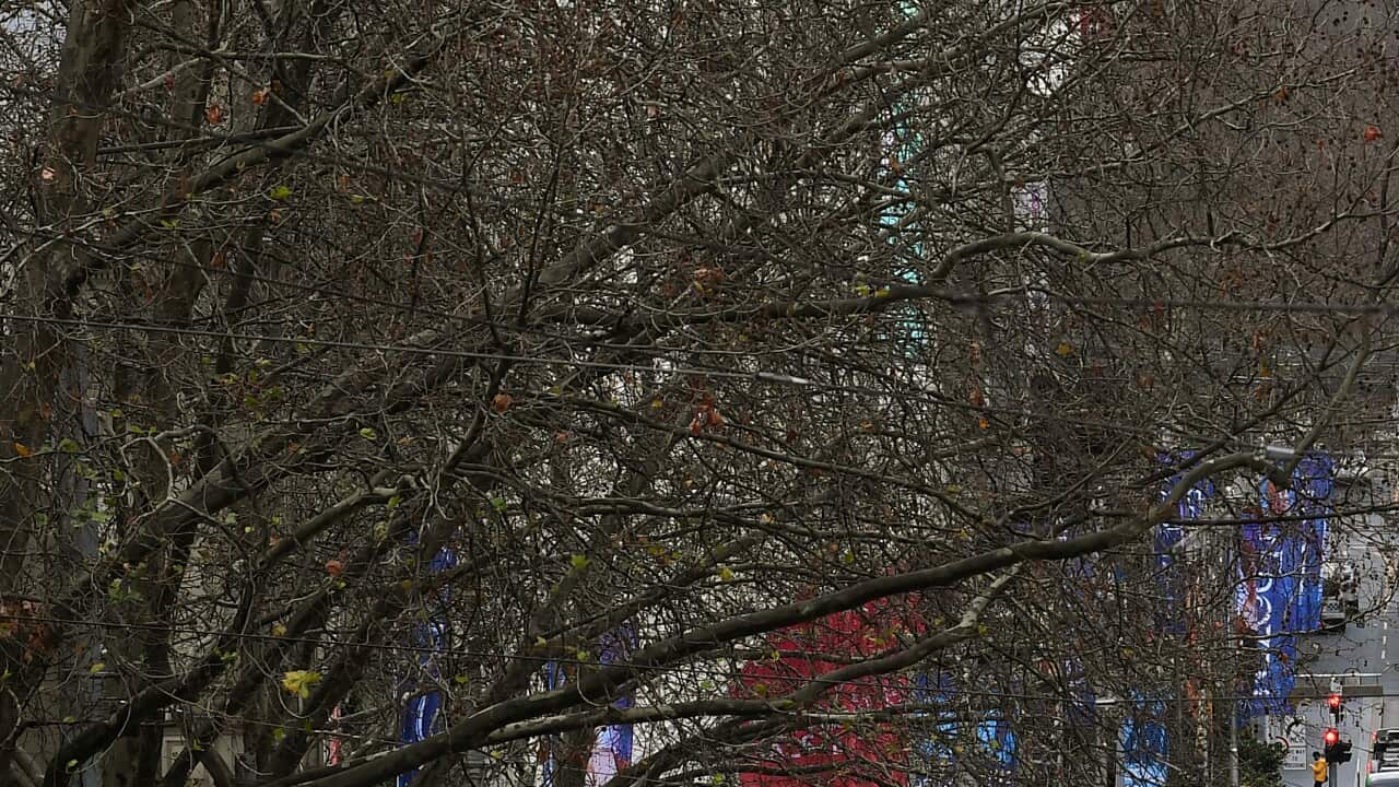A general view along Bourke Street in Melbourne, Sunday, July 18, 2021. Victoria is in day three of its latest COVID-19 lockdown as health authorities race to keep up with fleeting transmission of the virus. (AAP Image/James Ross) NO ARCHIVING