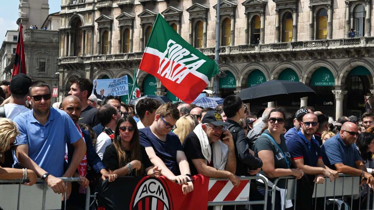 Milan,Italy Silvio Berlusconi's state funeral in piazza Duomo