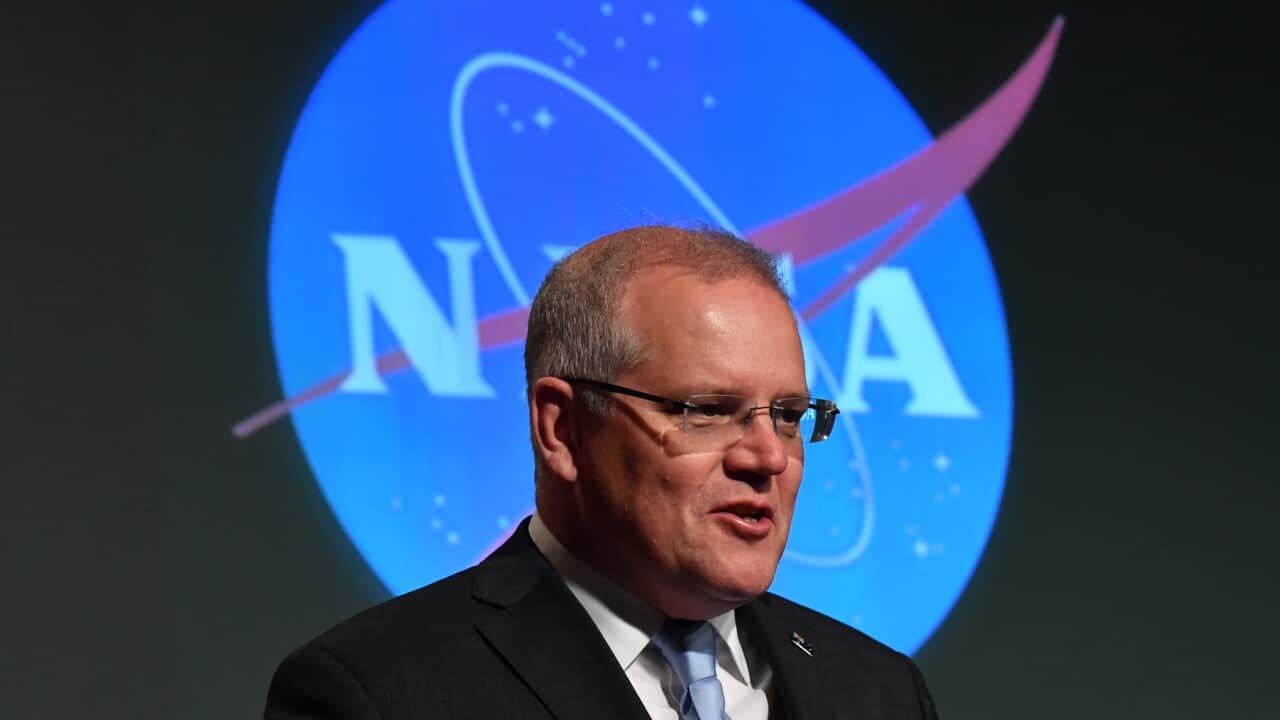 Australia's Prime Minister Scott Morrison at the NASA headquarters in Washington DC.