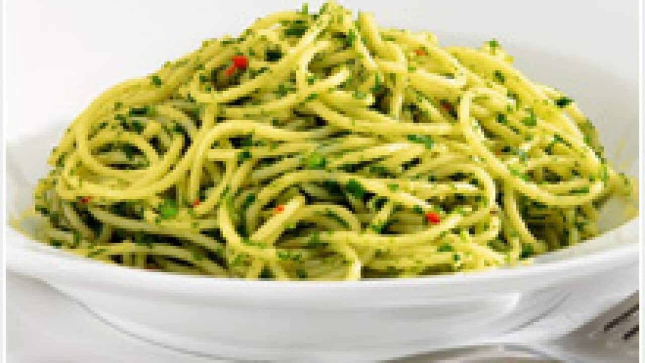 Tobie Puttock's spaghetti aglio olio, pangrattato and peperoncino