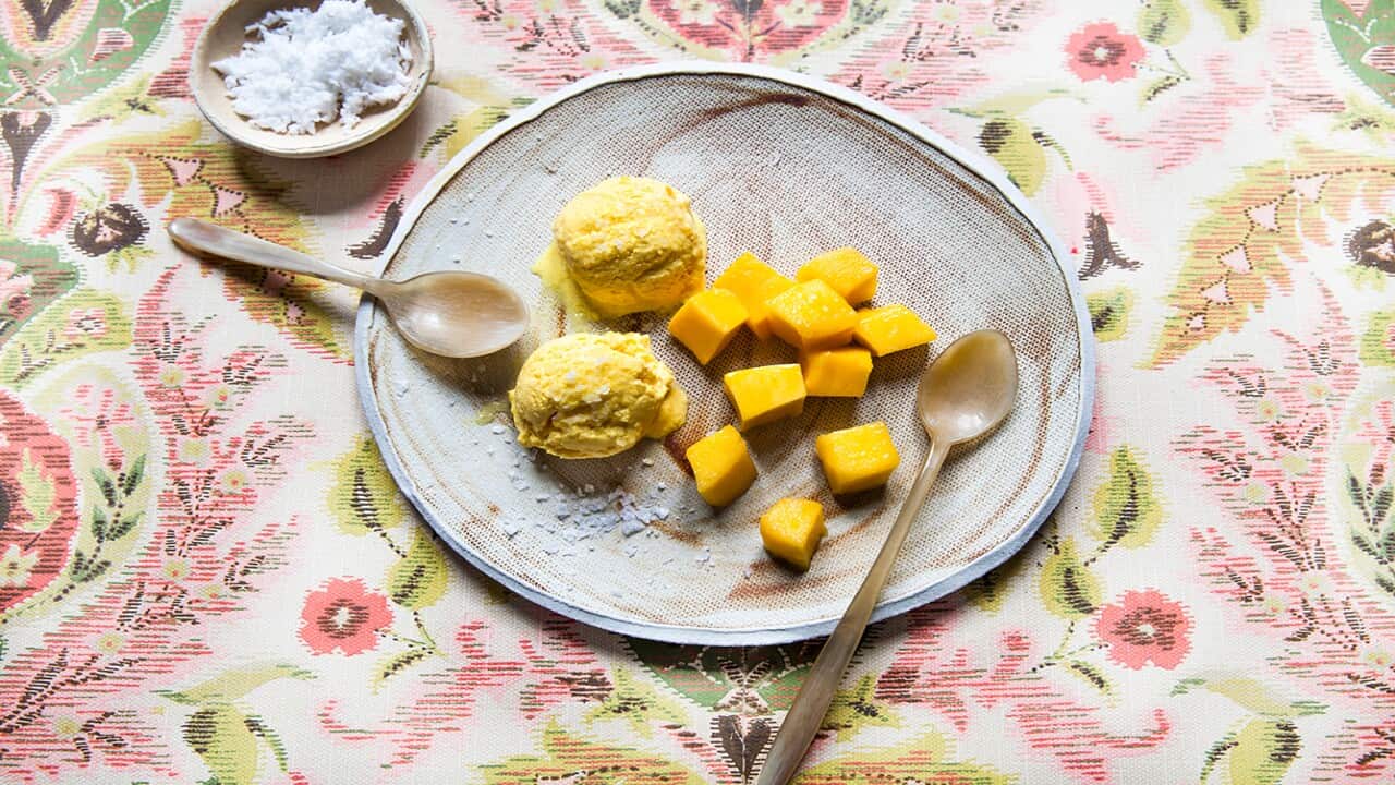 Turmeric and coconut ice cream