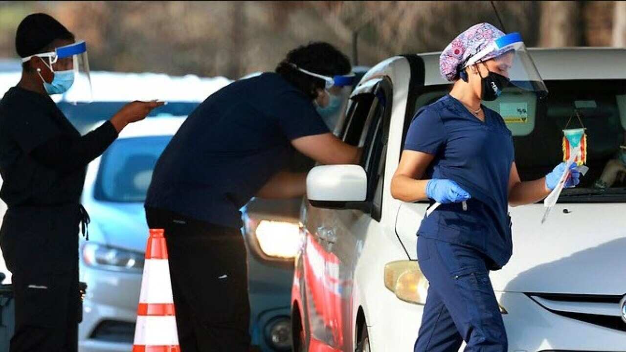 Covid-19 tests are administered by health care workers