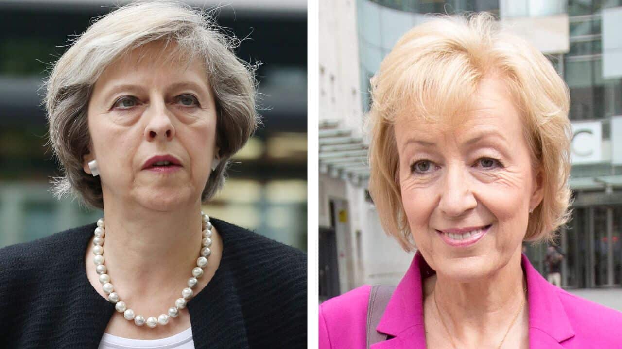 Undated file photos of Home Secretary Theresa May (left) and Andrea Leadsom as Britain's next prime minister will be a woman