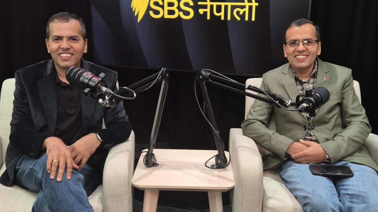Ram Rimal (L) and Laxman Rimal (R) at the SBS Studio.