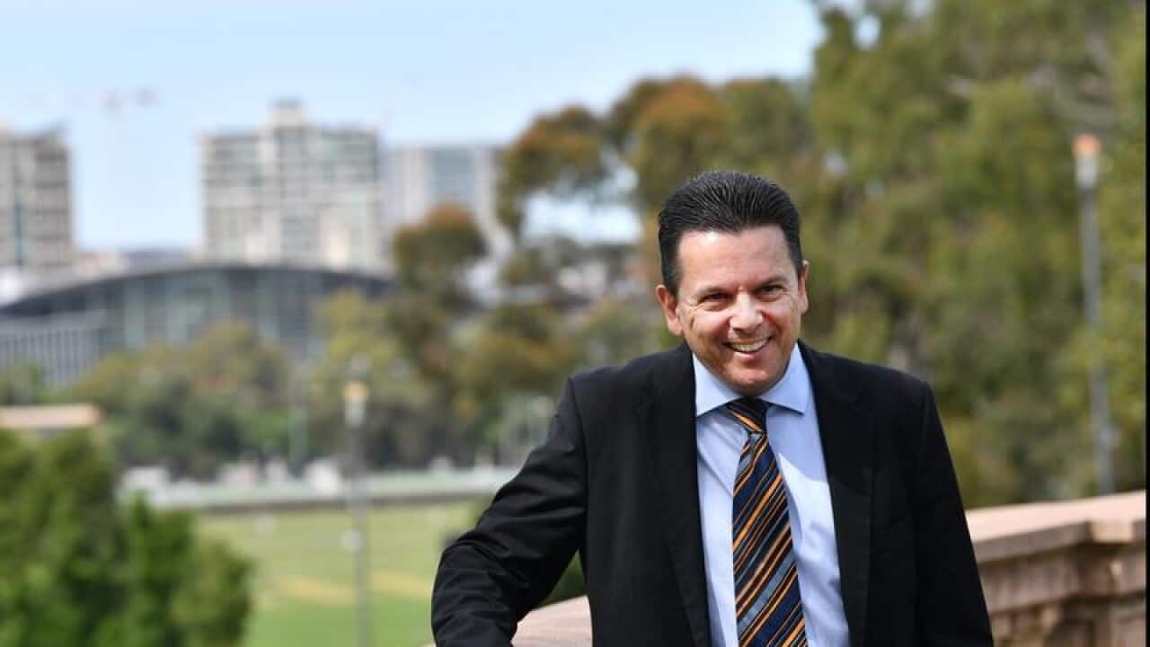 Nick Xenophon at the announcement he's standing for state parliament.