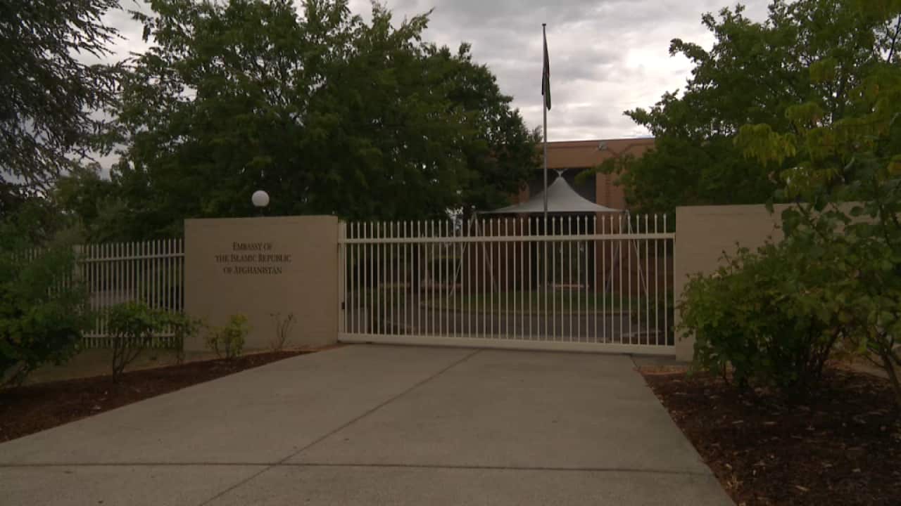 General view of the Embassy of the Islamic Republic of Afghanistan in Canberra