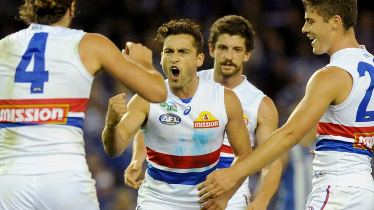Luke Dahlhaus of the Western Bulldogs