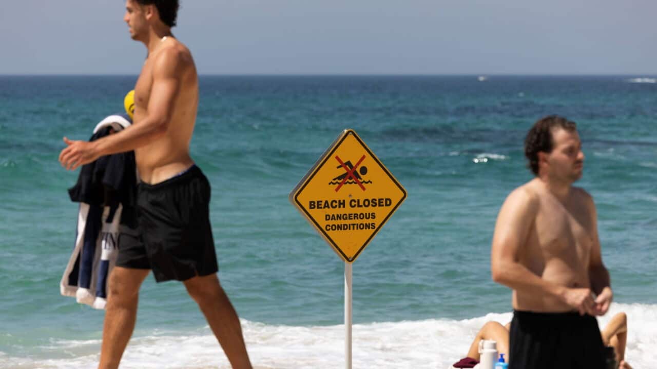 People flock to the beach at Tamarama to cool off in Sydney (AAP Image-Jessica Hromas) .jpg
