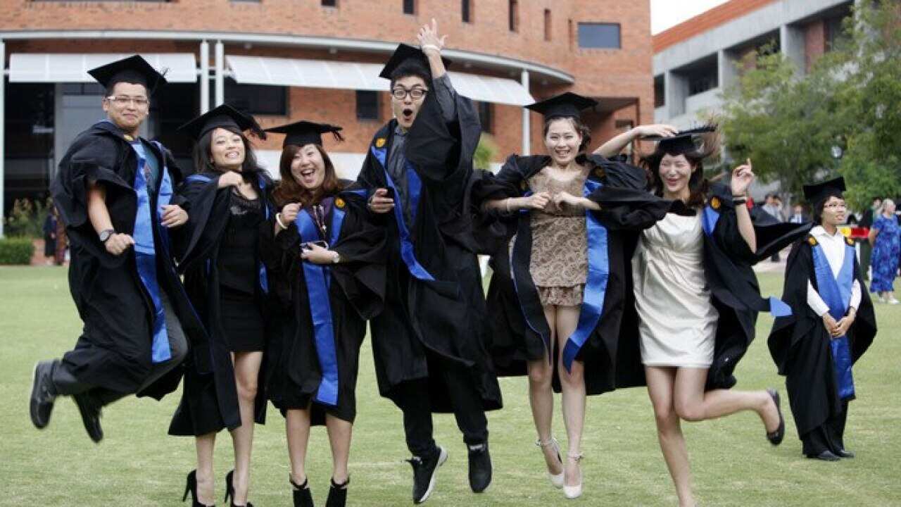Chinese students graduating at Curtin University in Perth, WA