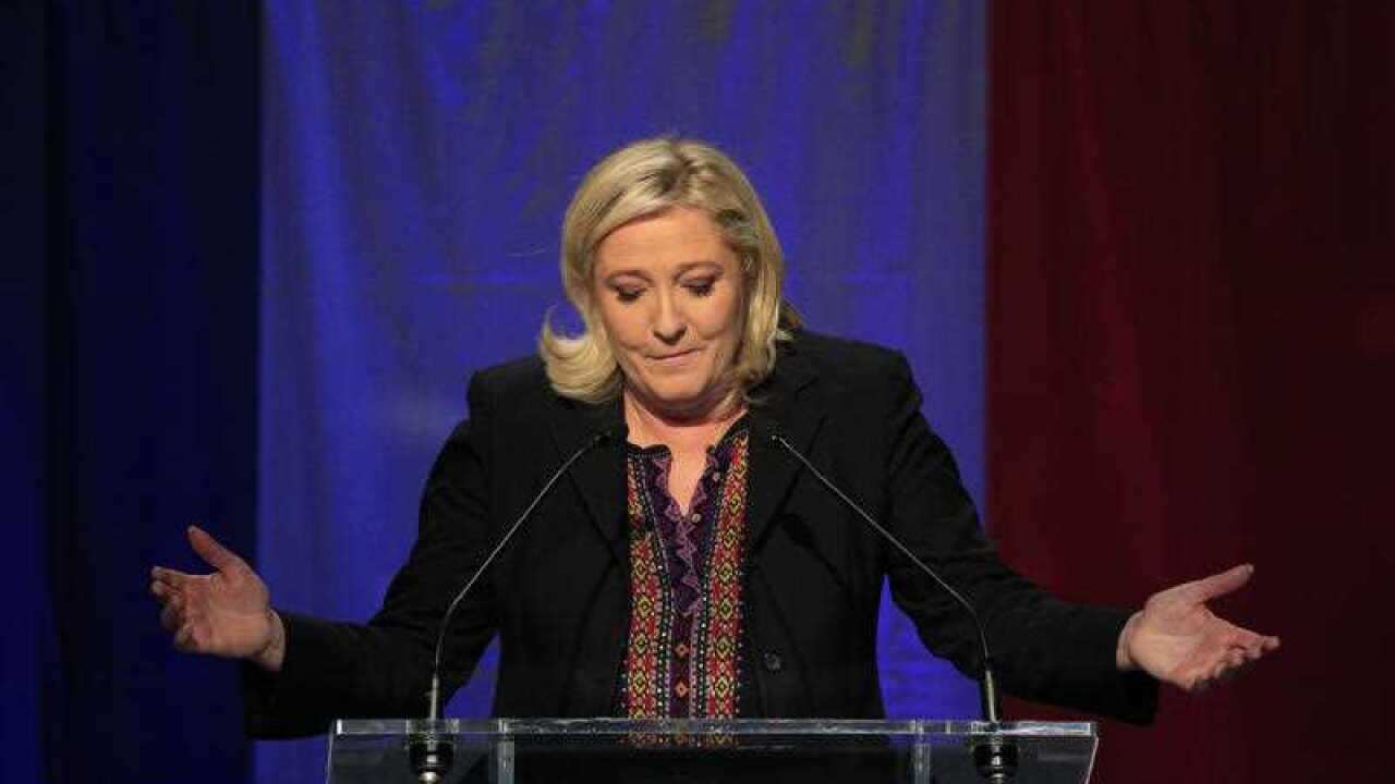 Far Right National Front party leader Marine Le Pen