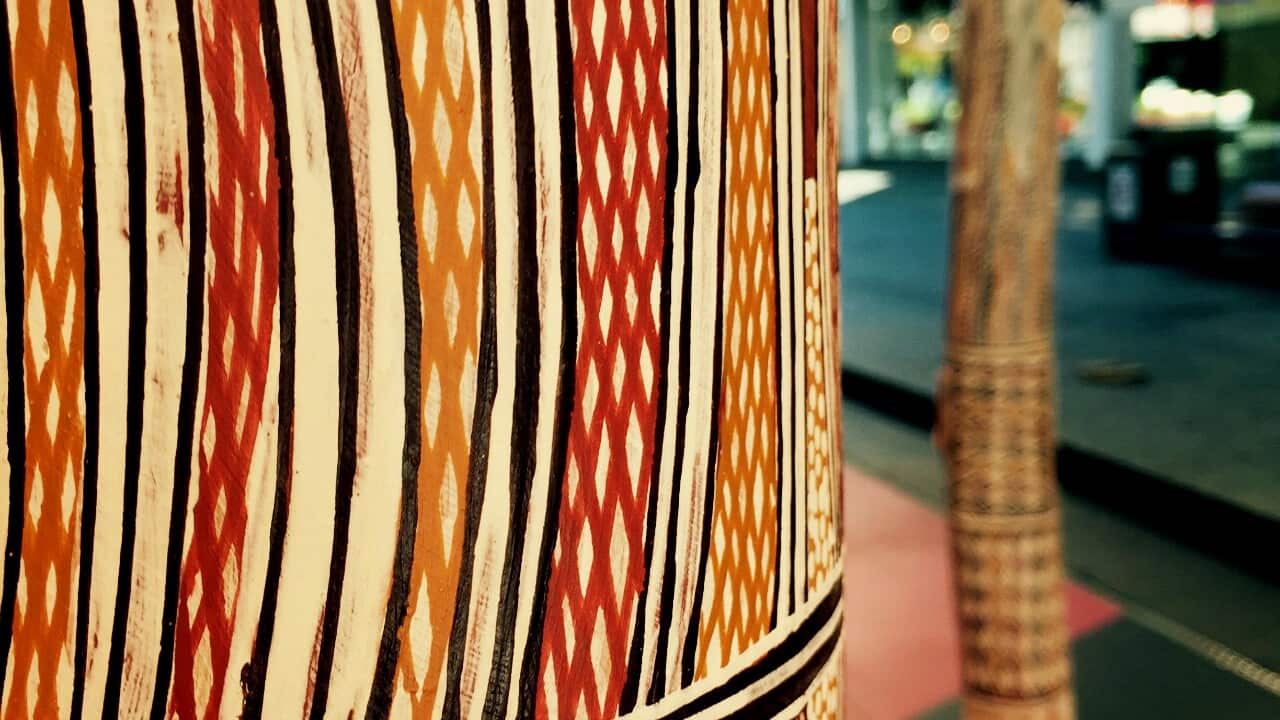 Larrakitj ceremony poles, by Arnhem Land artists