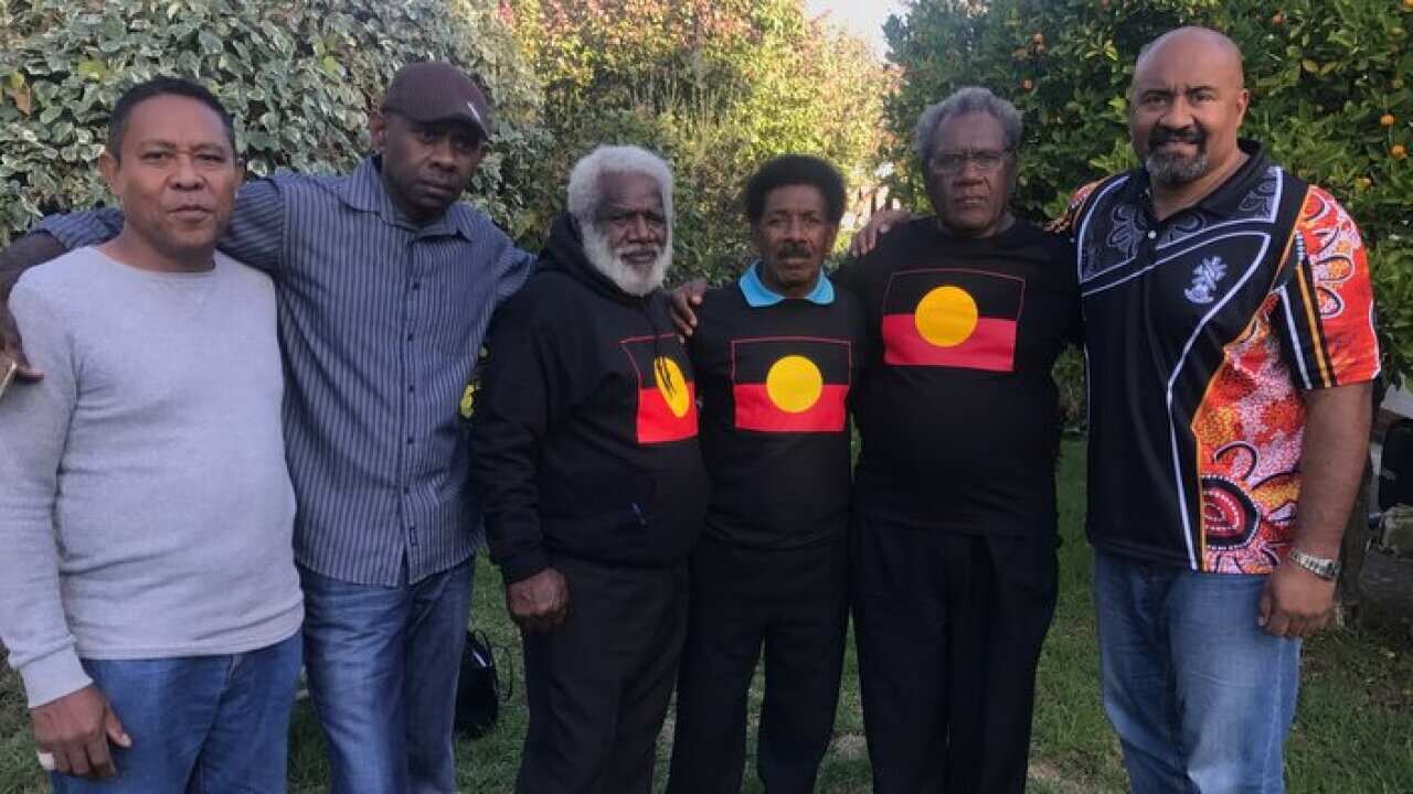 Aboriginal Australian descendants with Tukini Tuvai of the Pacific Islands Council, South Australia (far right)