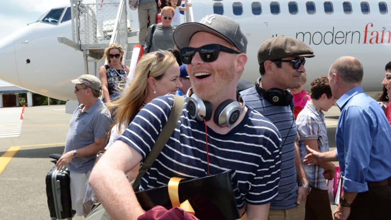 Modern Family cast members arrive in Queensland