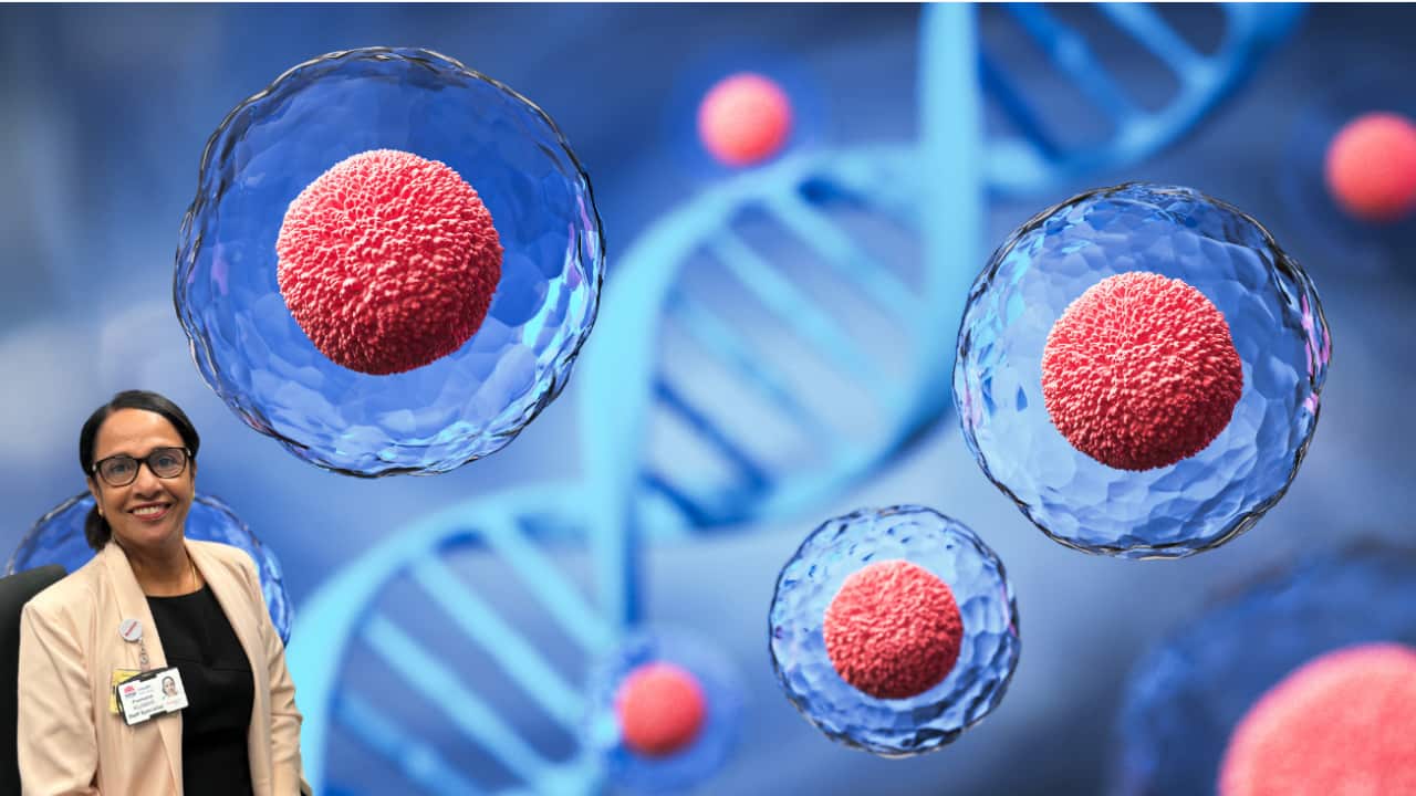 3d rendering of Human cell or Embryonic stem cell microscope background.