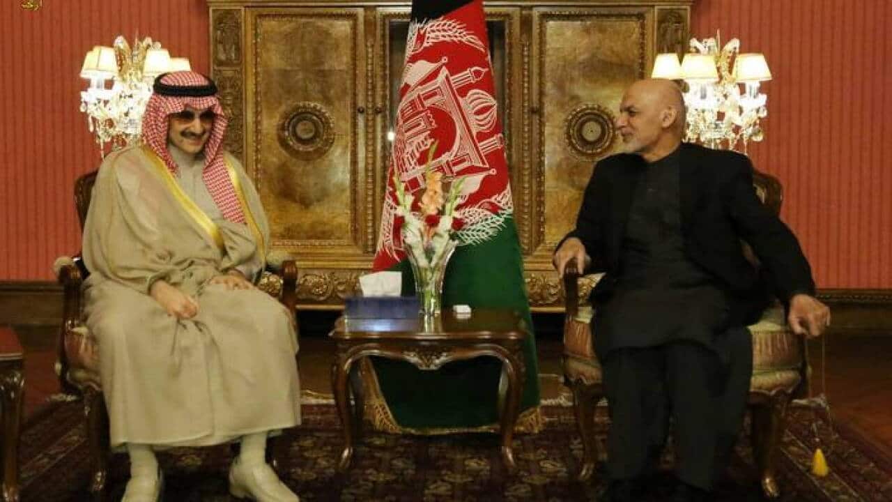 President Mohammad Ashraf Ghani meets Saudi Prince Walid Bin Talal