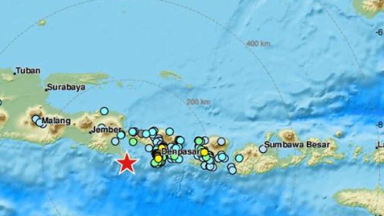 A map of the area shaken by the undersea earthquake.