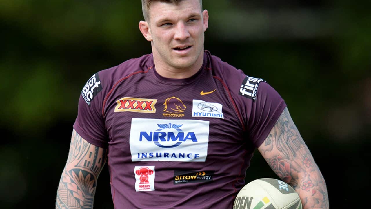 Josh McGuire during a Brisbane Broncos training session