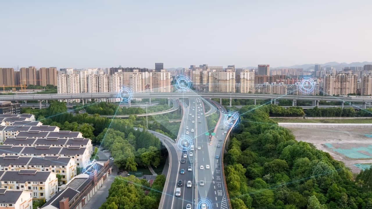 smart transportation with Motorway intersection