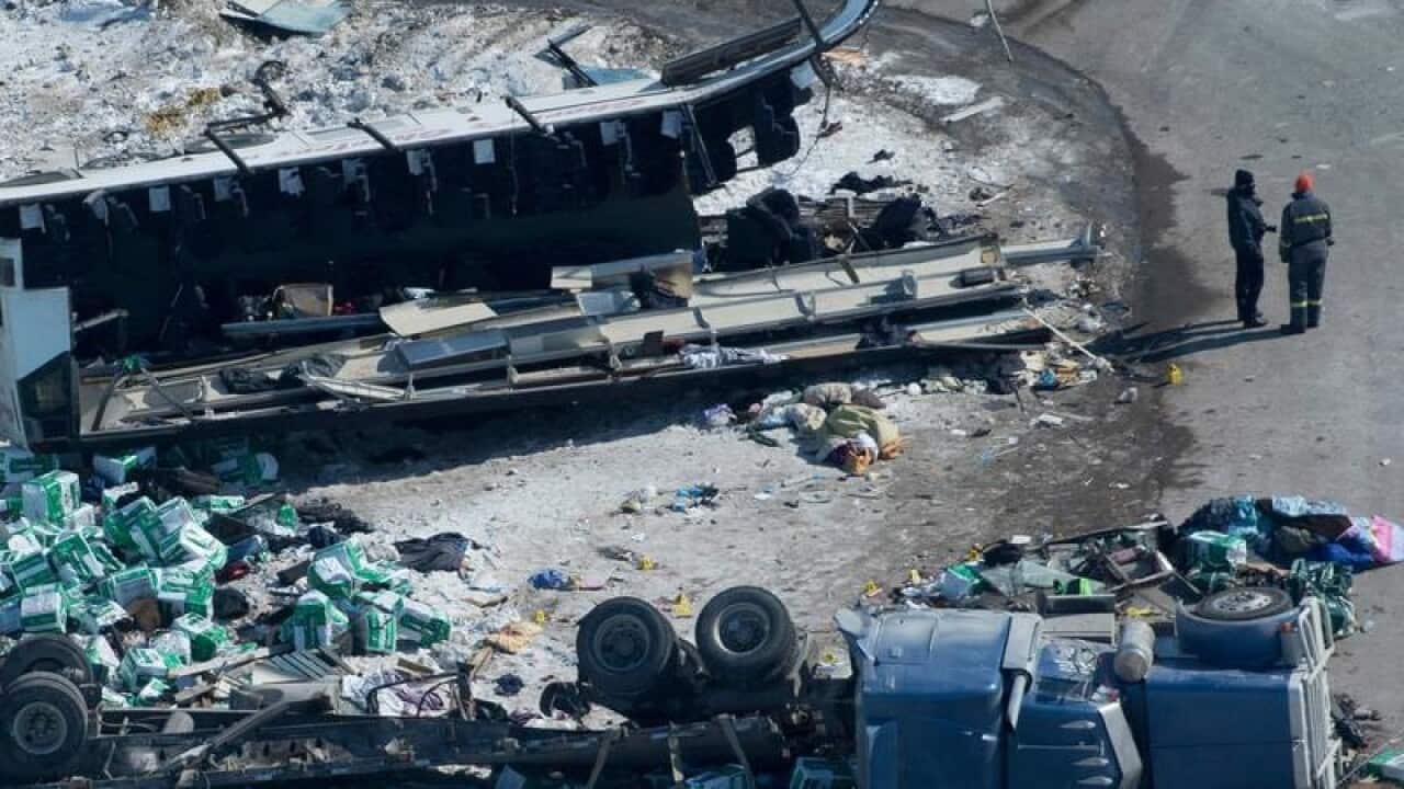 The wreckage of a fatal crash