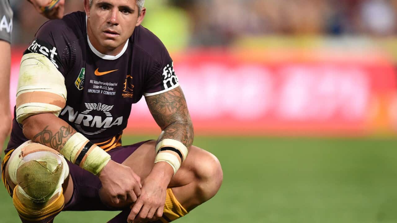 Broncos Corey Parker reacts during their loss to the Cowboys
