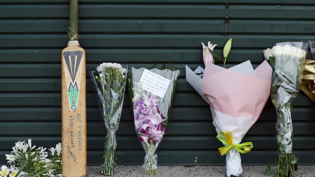 Floral tributes at the Sydney Cricket Ground