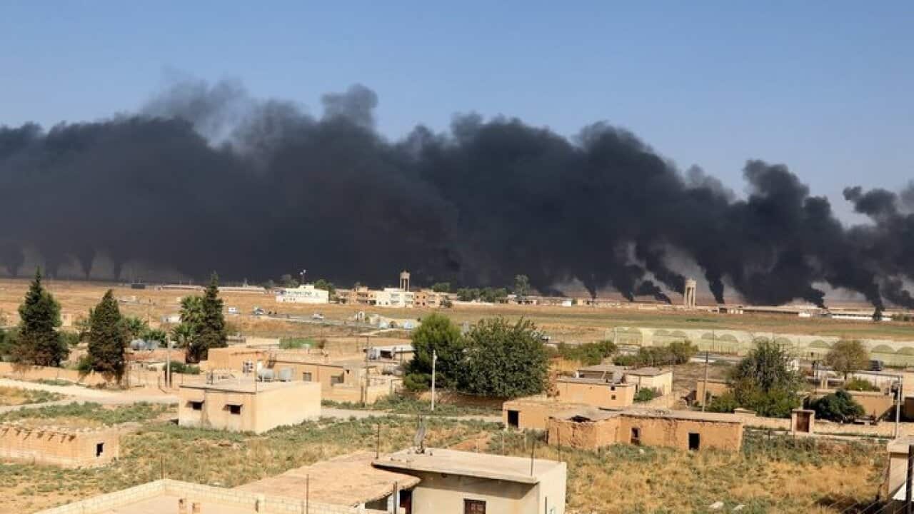 Turkish troops and their Syrian opposition allies bomb near Ras al-Ain in northeastern Syria 17 10 19
