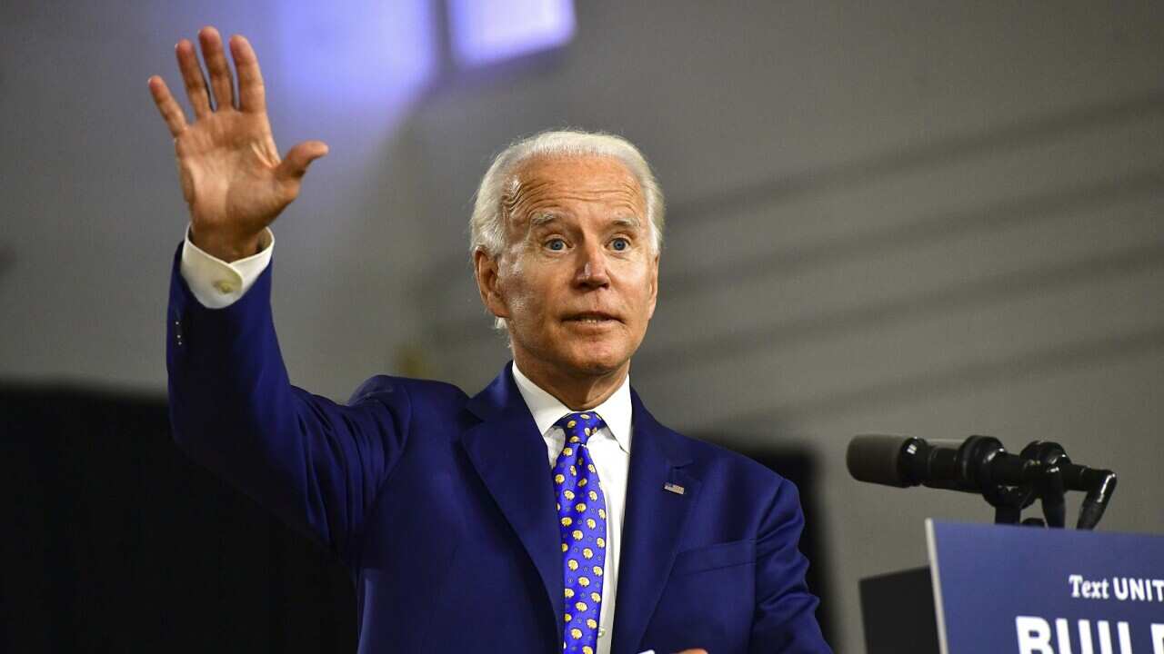 Presidential Candidate Joe Biden Makes Economic Address In Wilmington, Delaware