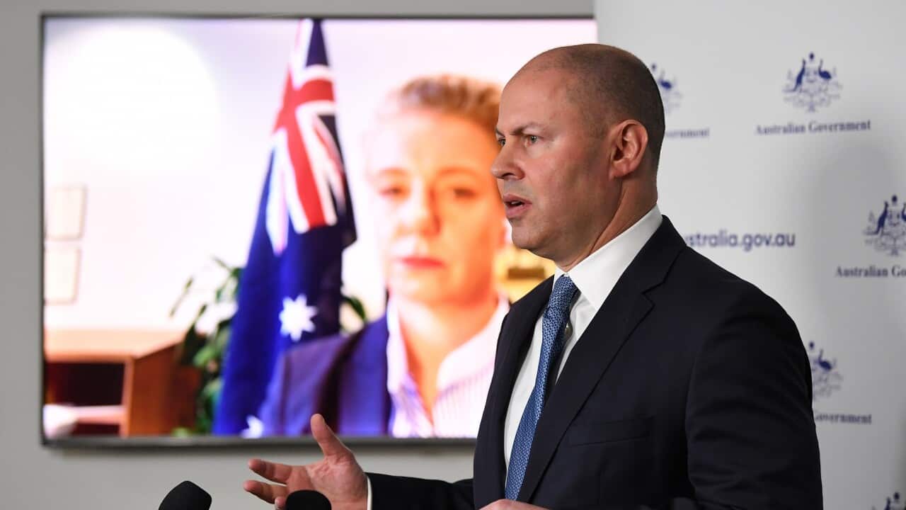 Treasurer Josh Frydenberg at his electoral office in Hawthorn East, Melbourne.