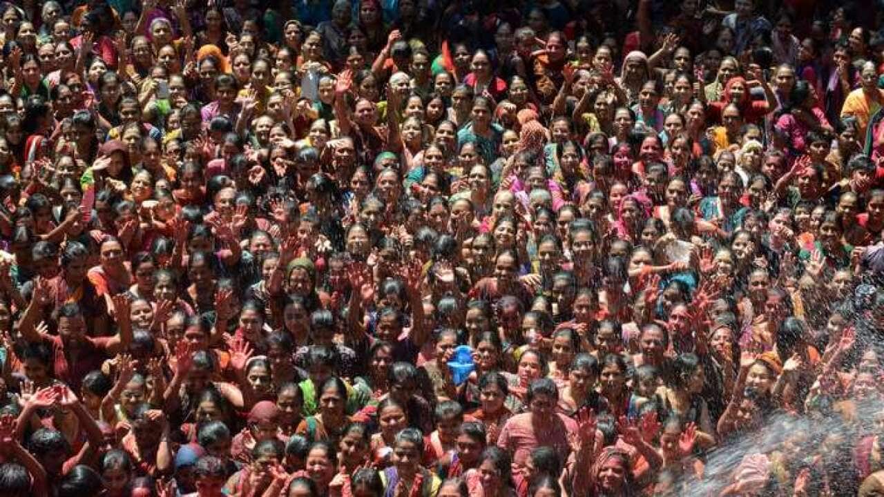 Holi festival at the Swaminarayan Temple at Kalupur in Ahmedabad